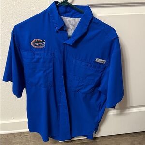 Columbia Men's UF Gator Bright Blue Casual Button Down Shirt